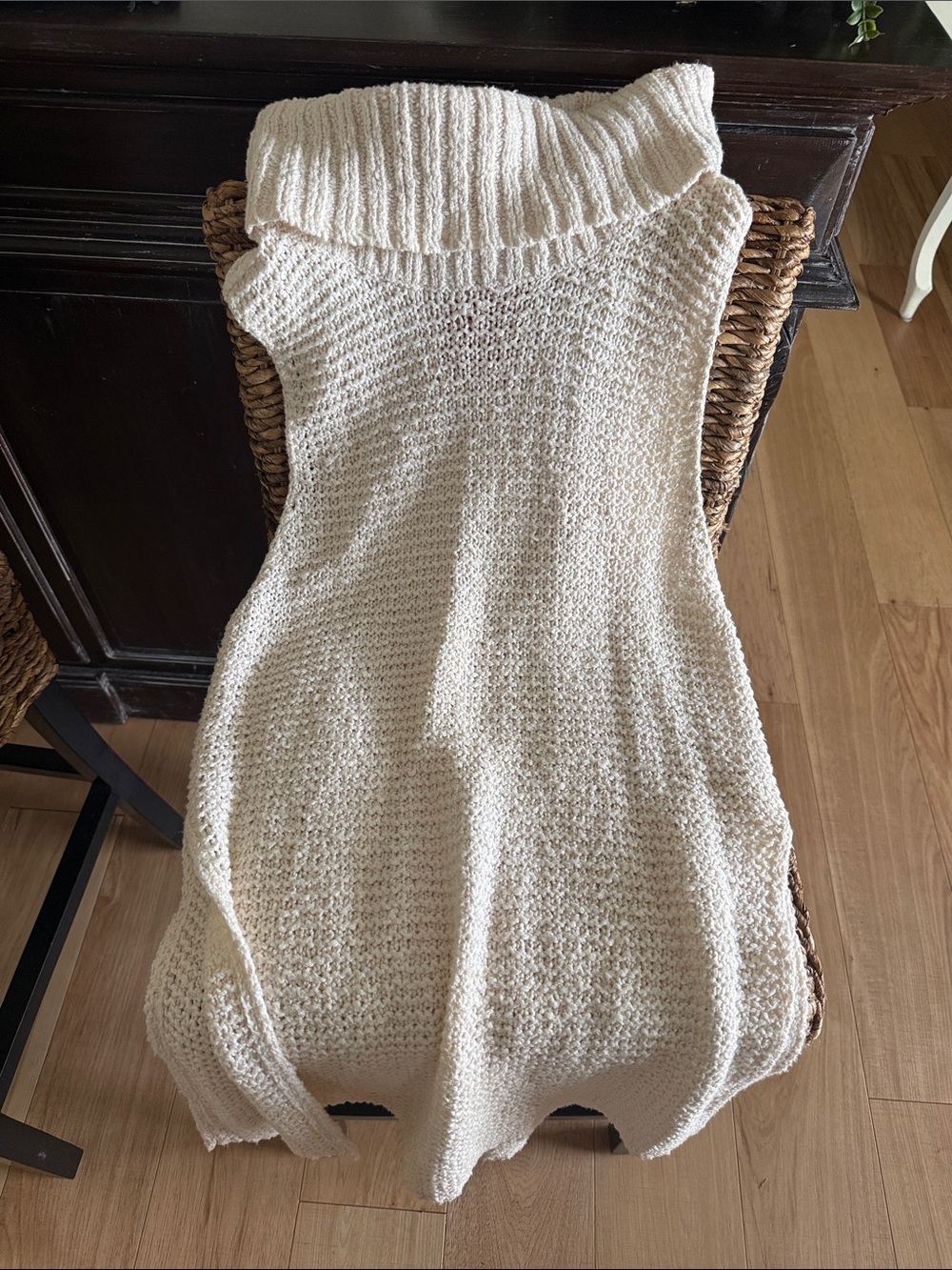 ​Free People White Horses Mock Neck Tunic Sweater